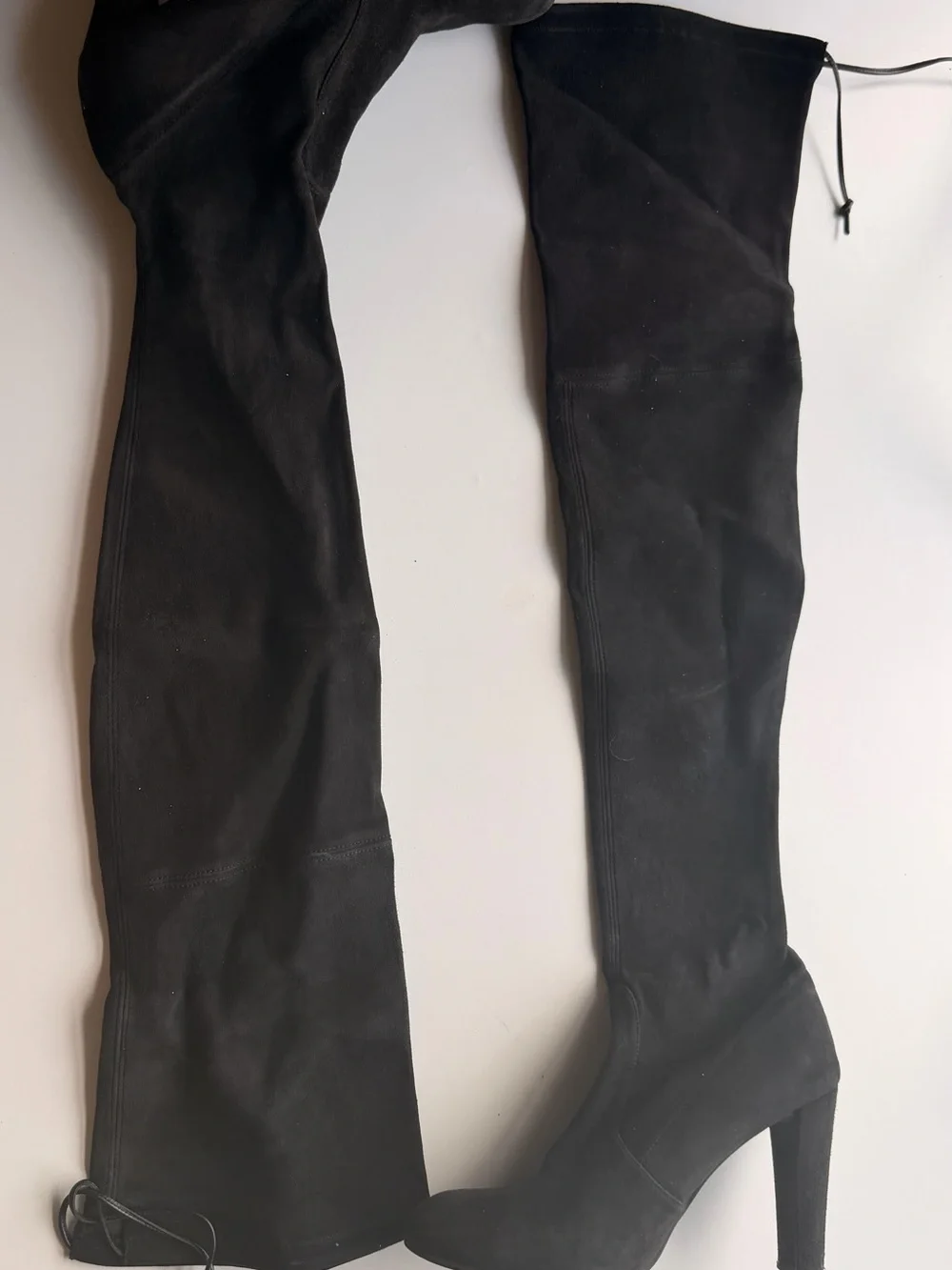 Stuart Weitzman Highland Black Suede Over-the-Knee Boots